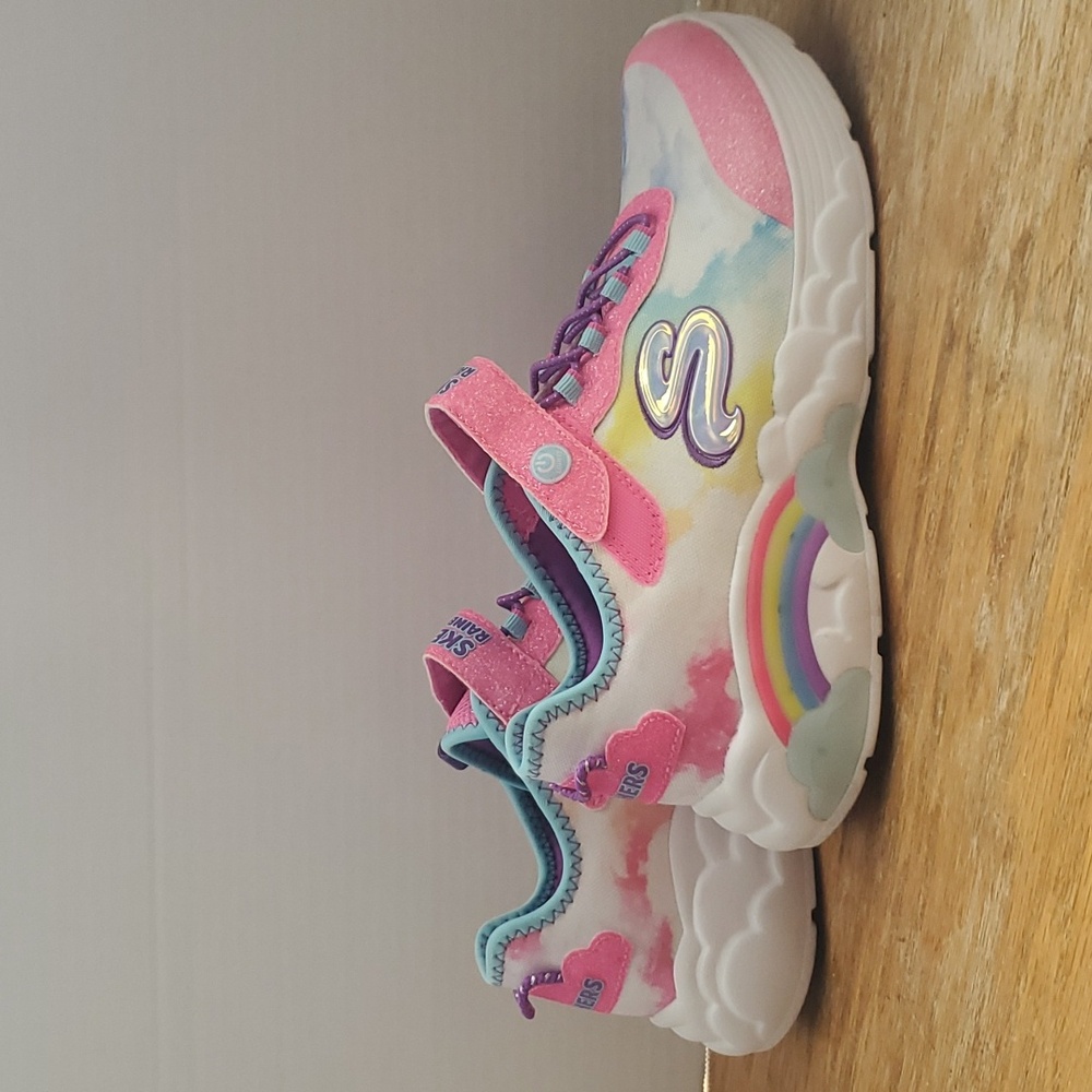 Skechers, Light-Up Rainbow Racer, Girls Size 4 - Worn Only ONCE!